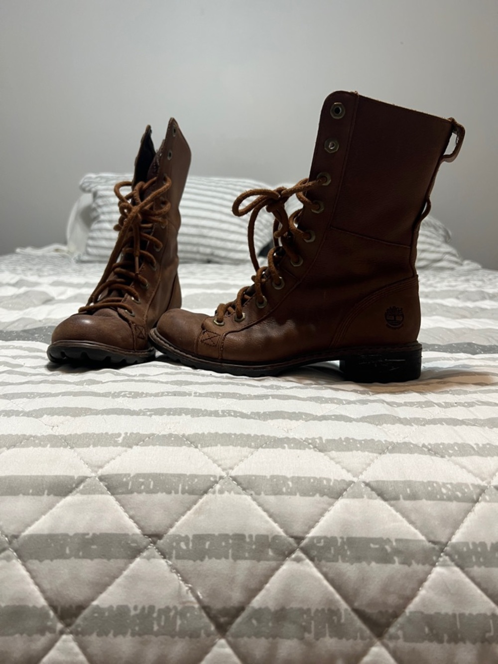 Timberland Brown Leather Lace-Up Work Boots